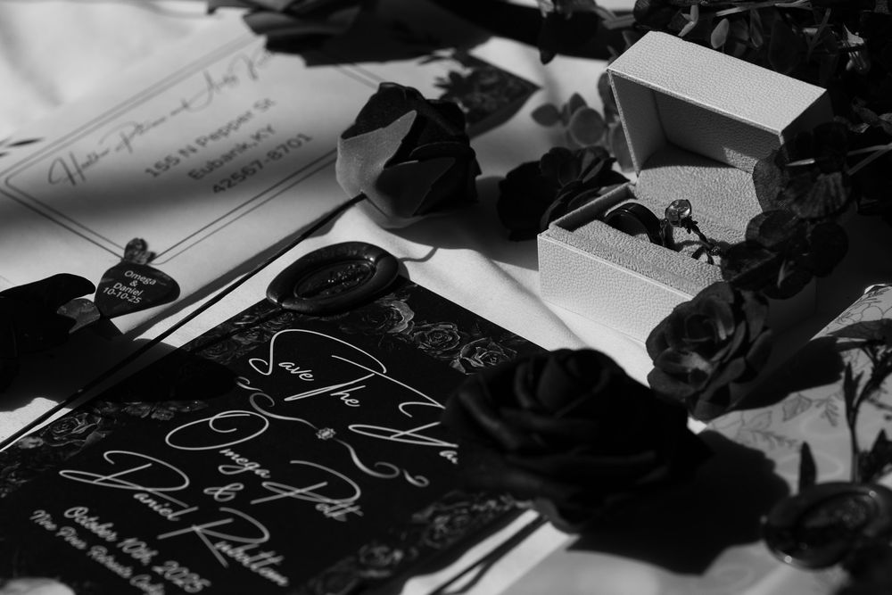 Detail shot of alternative wedding items