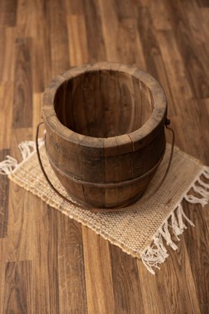 Dark natural barn bucket with handle