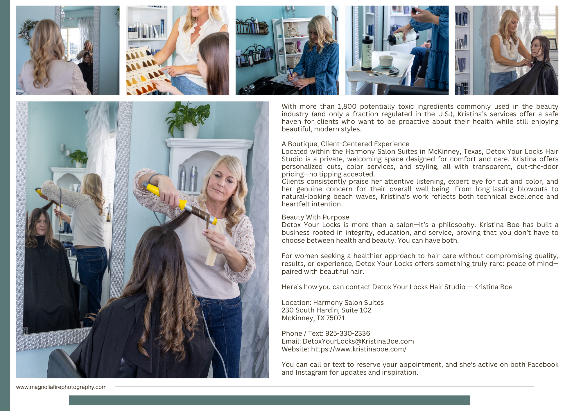 A collage of lifestyle and beauty images showing various home, skincare, and wellness scenes in muted teal and white tones.