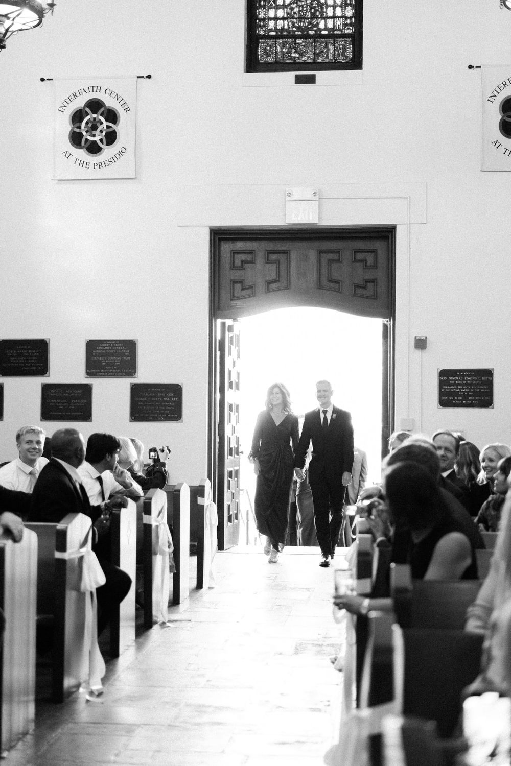 Presidio Chapel wedding ceremony photos.
