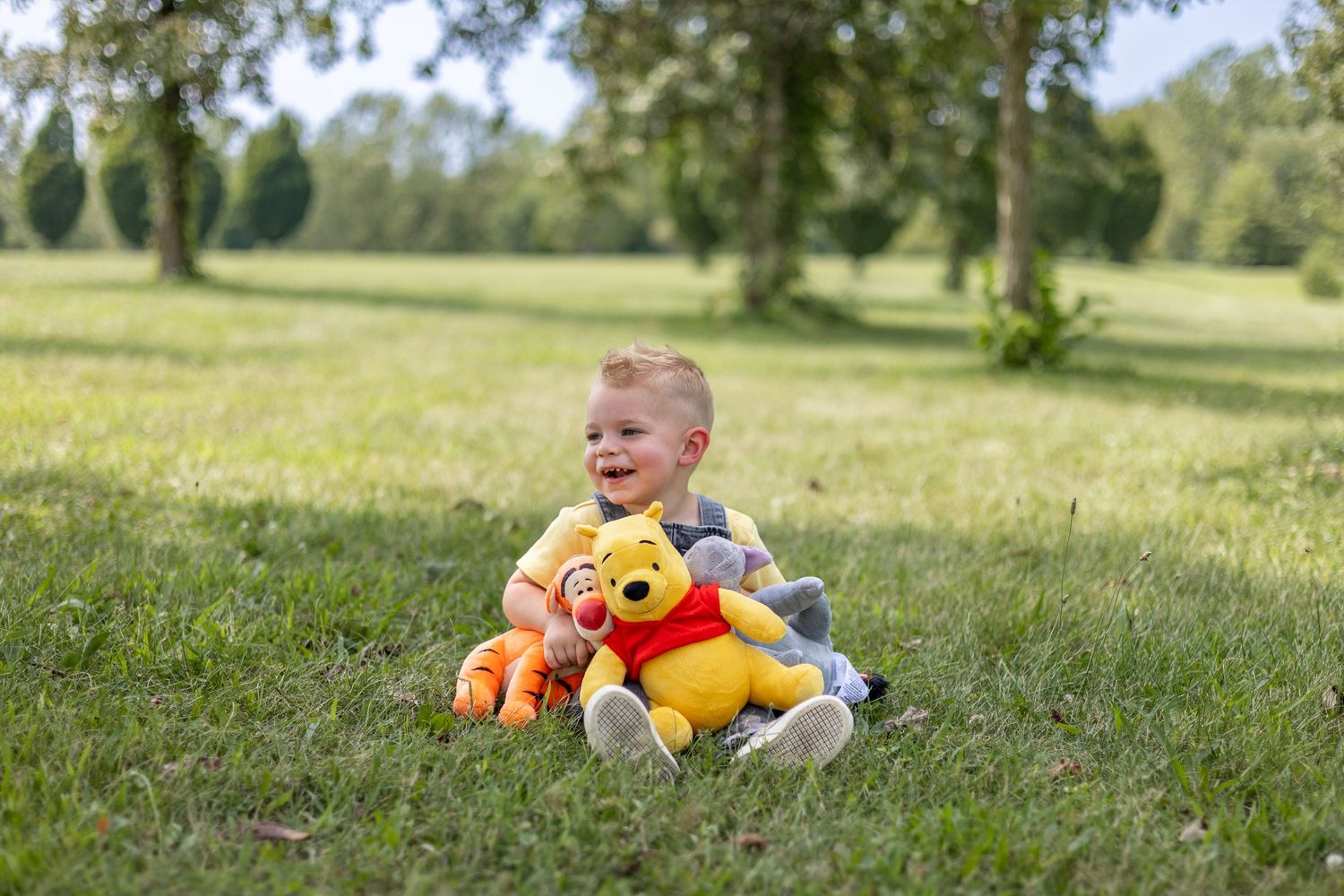 Springfield, IL Photographer captures a boy smiling while looking off to the side during a milestone session in Central IL