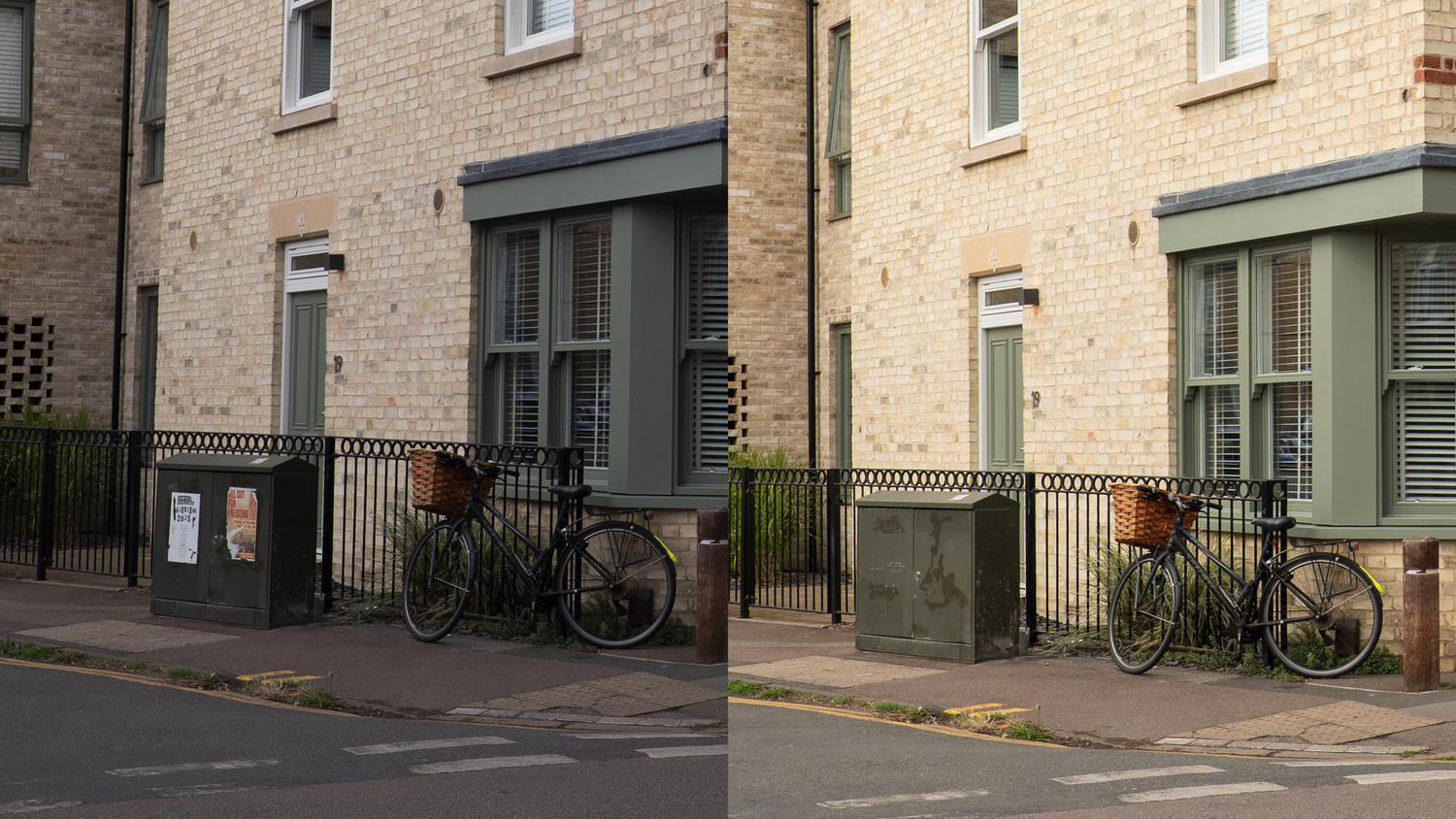 Row of traditional stone buildings with bicycles parked outside along a quiet residential street in Edinburgh.