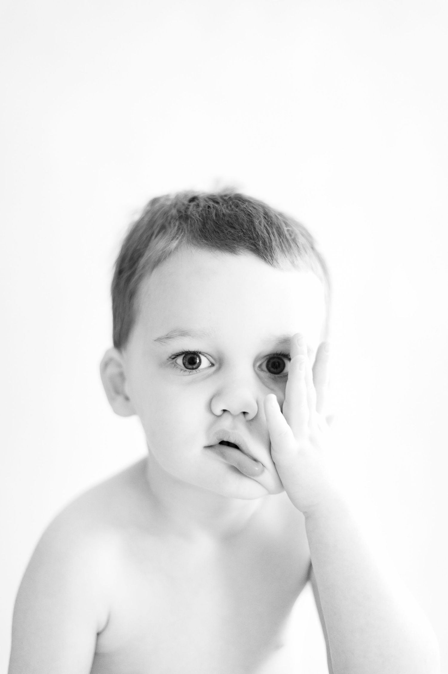 black and white children's personality portraits in canton, georgia