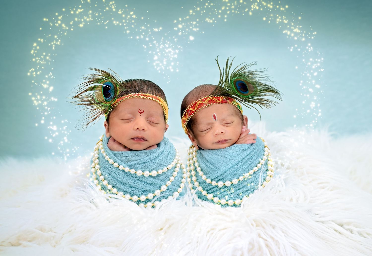 Sleeping newborn wearing brown knit aviator outfit on gray backdrop.