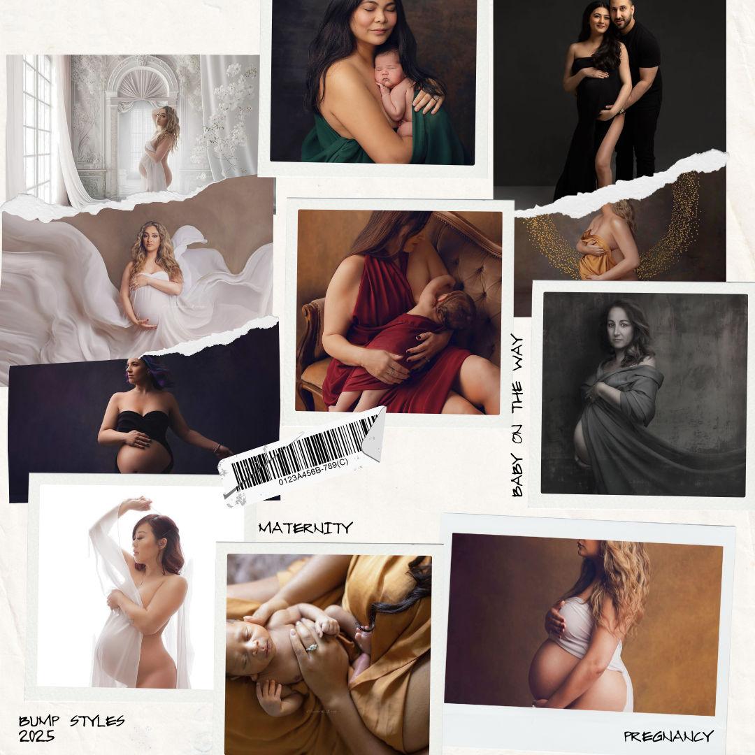 maternity styles for pregnancy photos with Elizabeth Lang Photography. A variety of fabrics and dresses for your photoshoot.