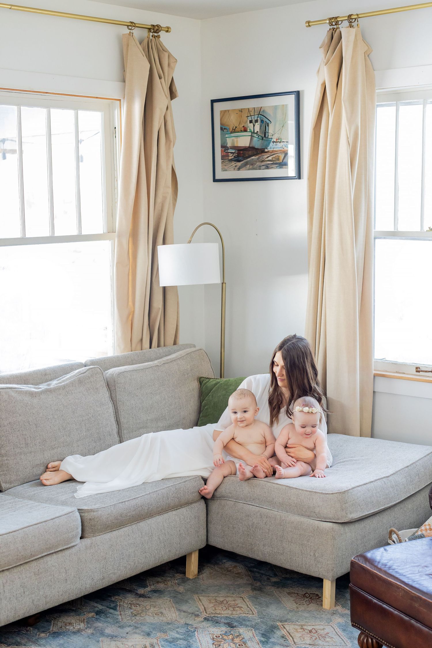 Lifestyle session with mother and twin babies in Springfield, Missouri.