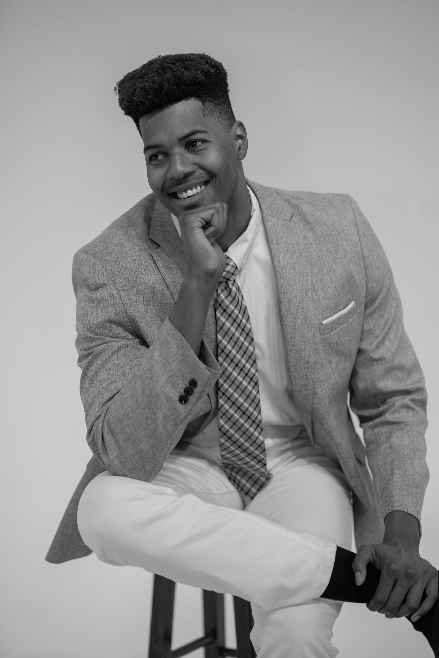 Denver Model Lifestyle Studio Photography Black and White Photos - Captured by KamaraImages