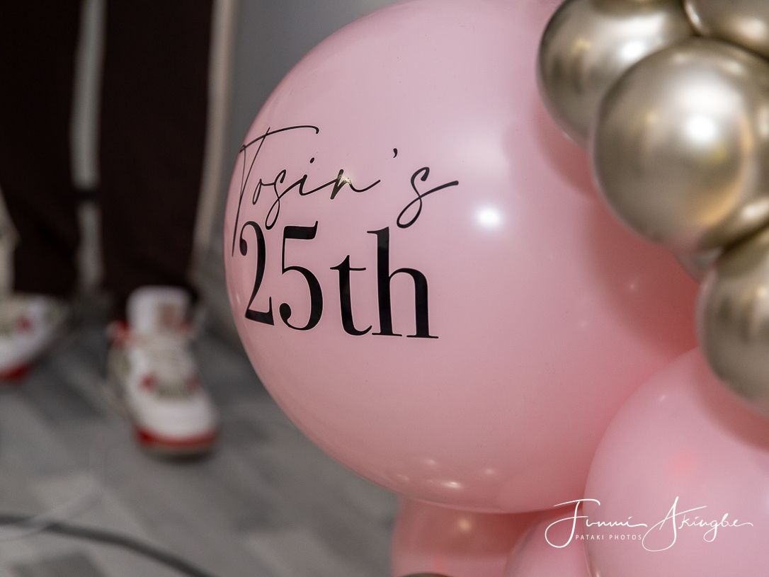 25th birthday balloons captured by Funmi Akingbe for Pataki Photos