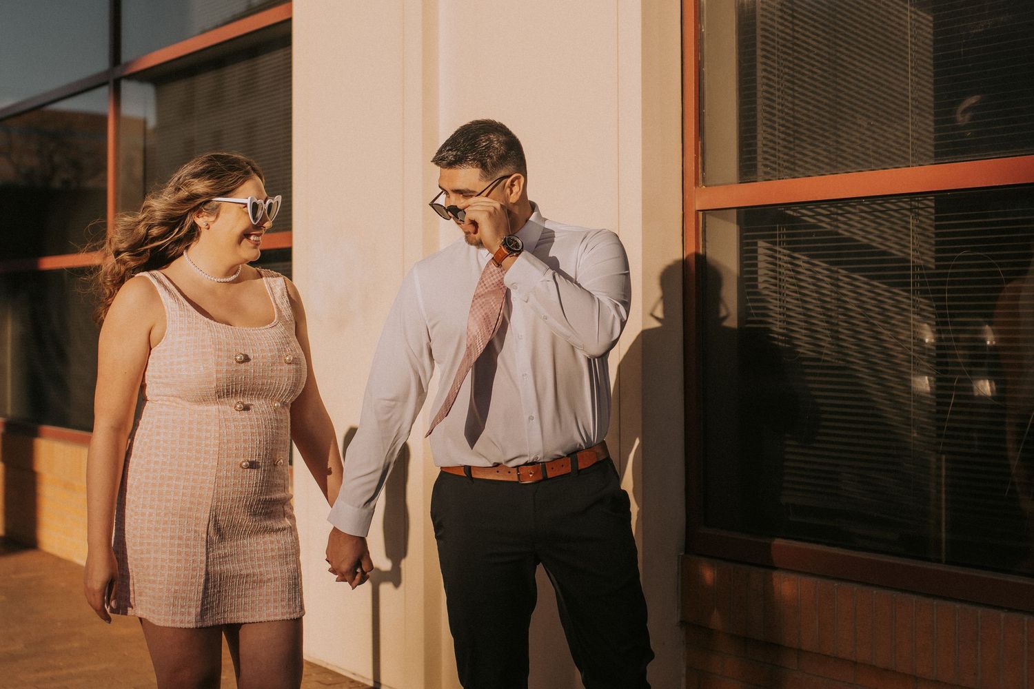 Albuquerque engagement photographer, engagement photos in albuquerque, rooftop engagement session, romantic and fun engagement session