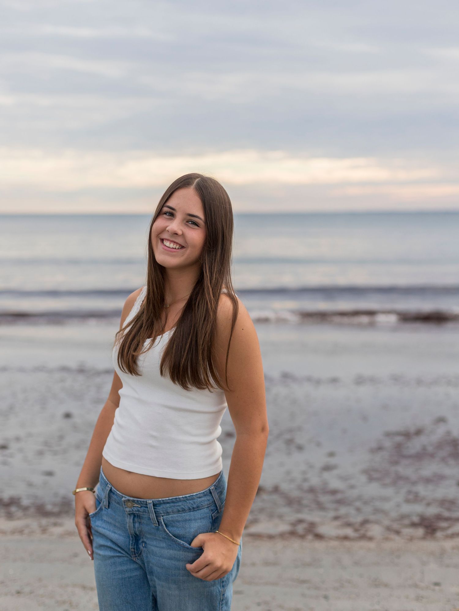Senior Photo at beach in Newport, RI.