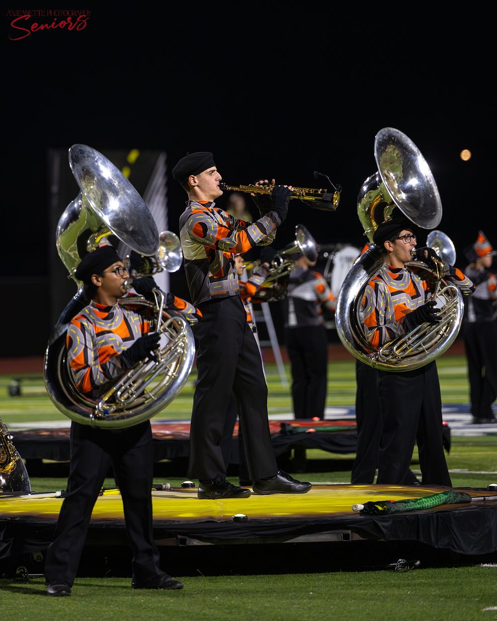 Phoenix AZMBA Marching Band Pictures senior BANNERS Anjeanette Photography High School AZ halftime performance photos