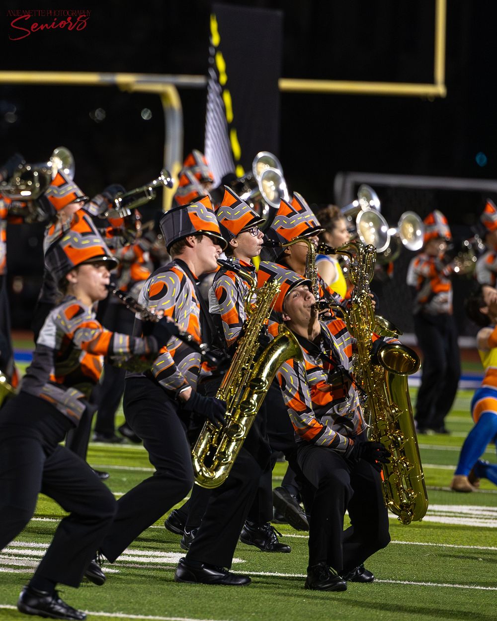 Phoenix AZMBA Marching Band Pictures senior BANNERS Anjeanette Photography High School AZ halftime performance photos