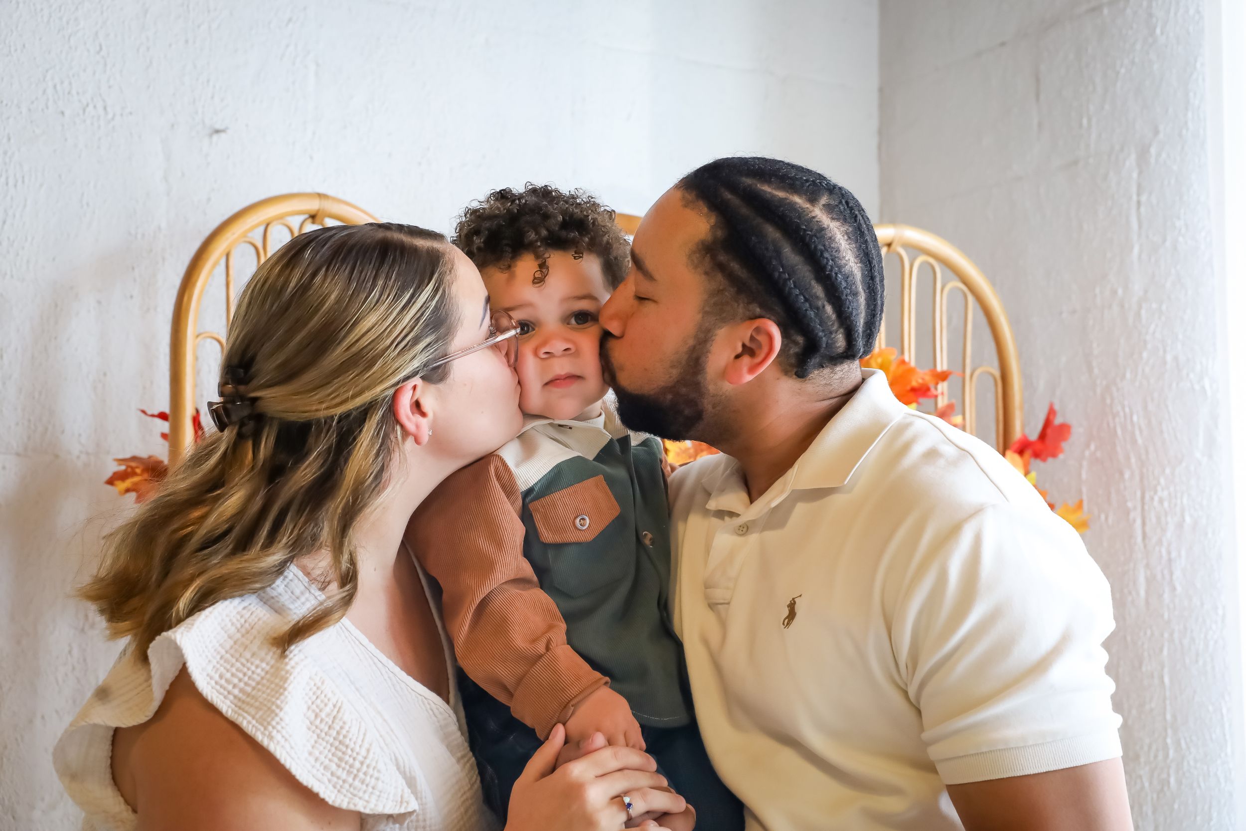 Series of romantic couple portraits showing affectionate moments.