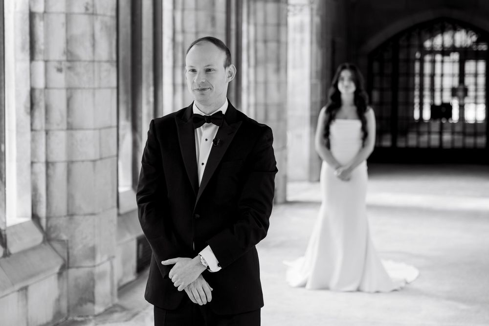 Knox College dark and moody wedding photography
