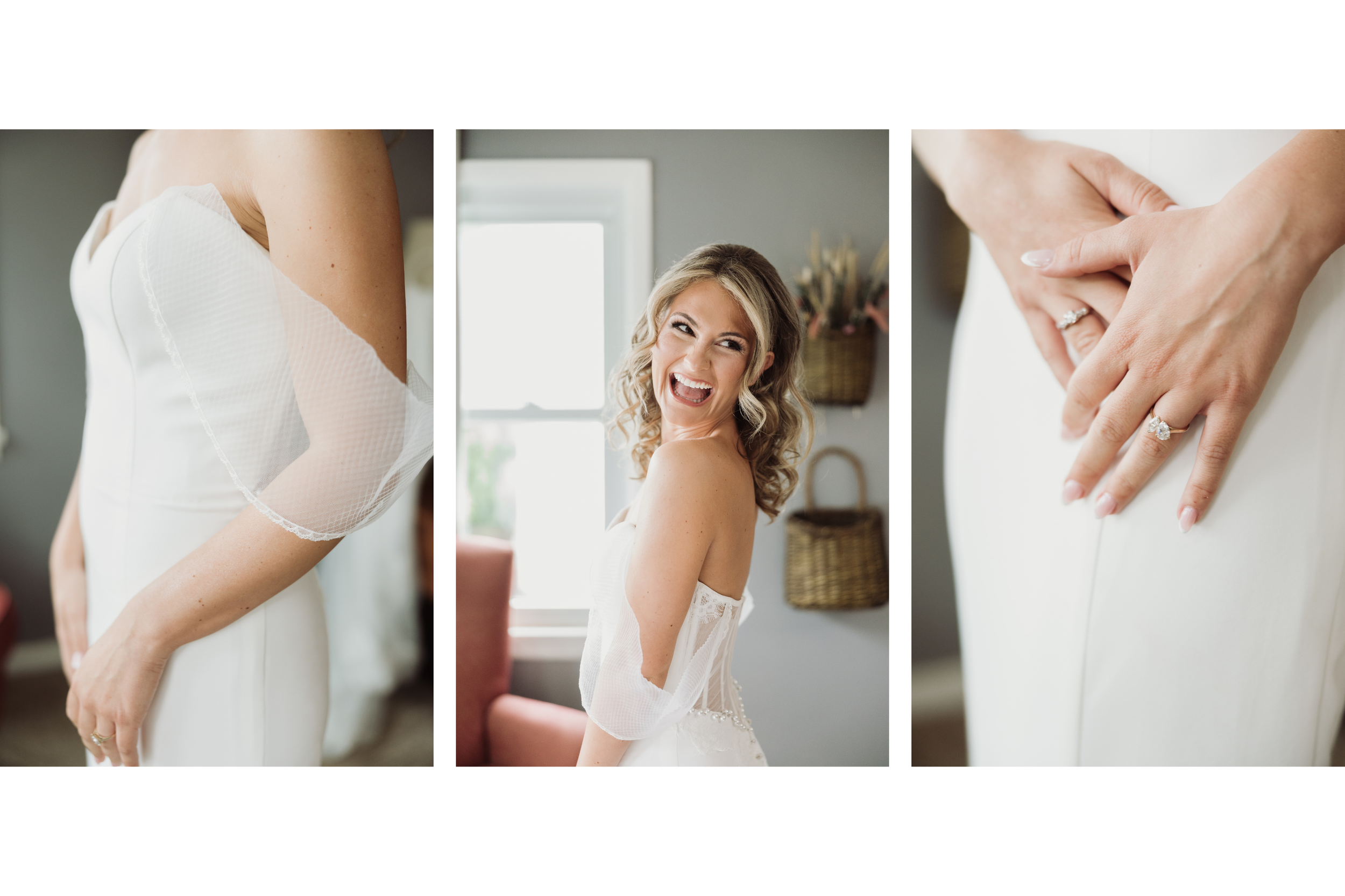 Bride's dress details.