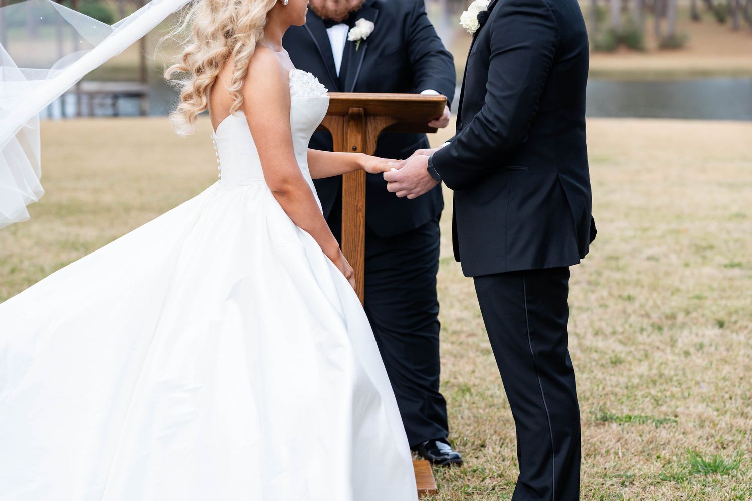bride and groom during ceremony
