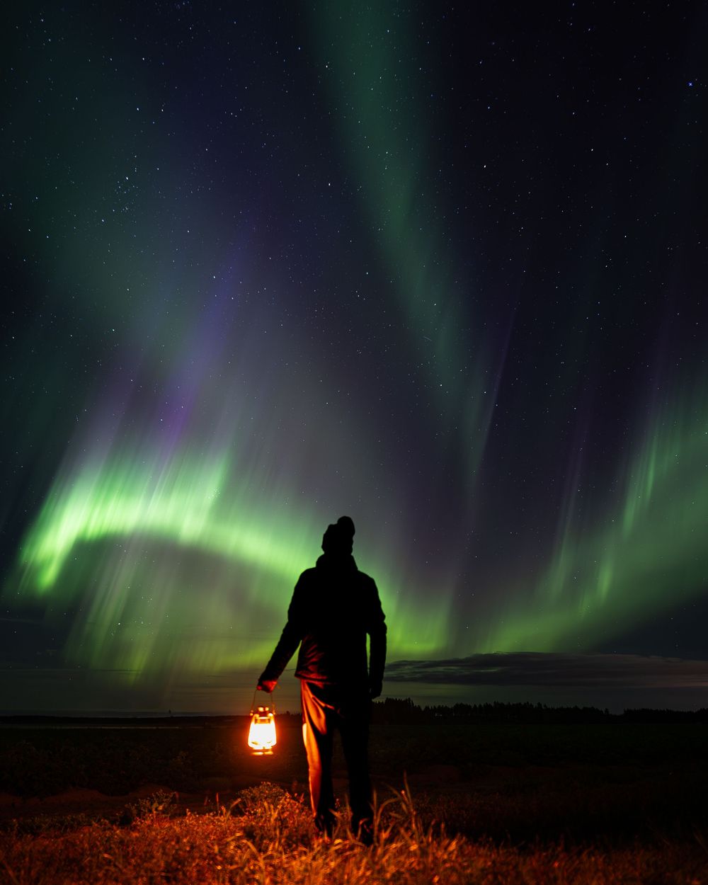 Luntokuvaajat Luontoseikkailut kuvaamassa Revontulia Kalajoella.