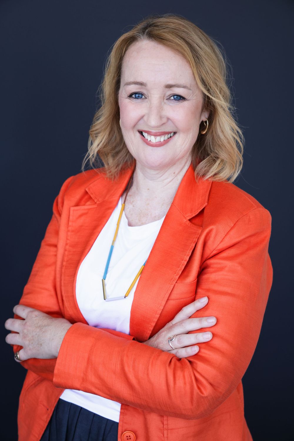 Claire van der Most, engaging headshot/portrait taken in the studio in Grey Lynn Auckland by photographer, actress, artist Amanda Billing.