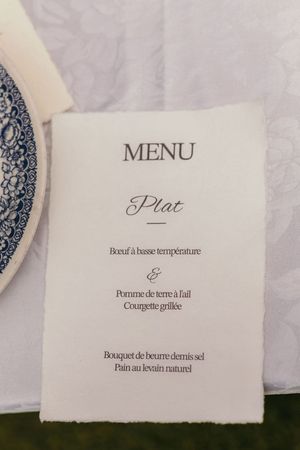 photo de détail menu du mariage yvelines