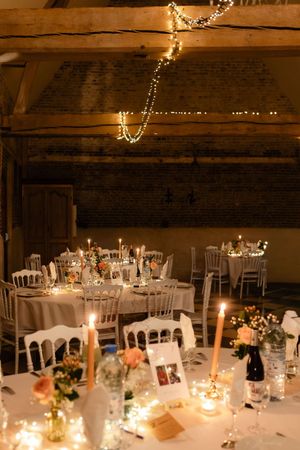 décoration de table de mariage en soirée