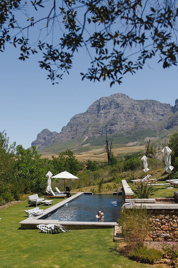 Wide landscape view of Plaisir Wine Estate in the Cape Winelands.