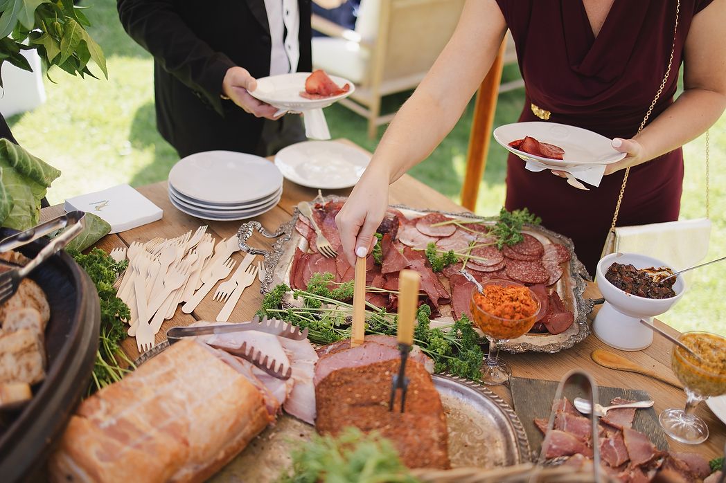 Canapes being served at Plaisir Wine Estate in the Cape Winelands.