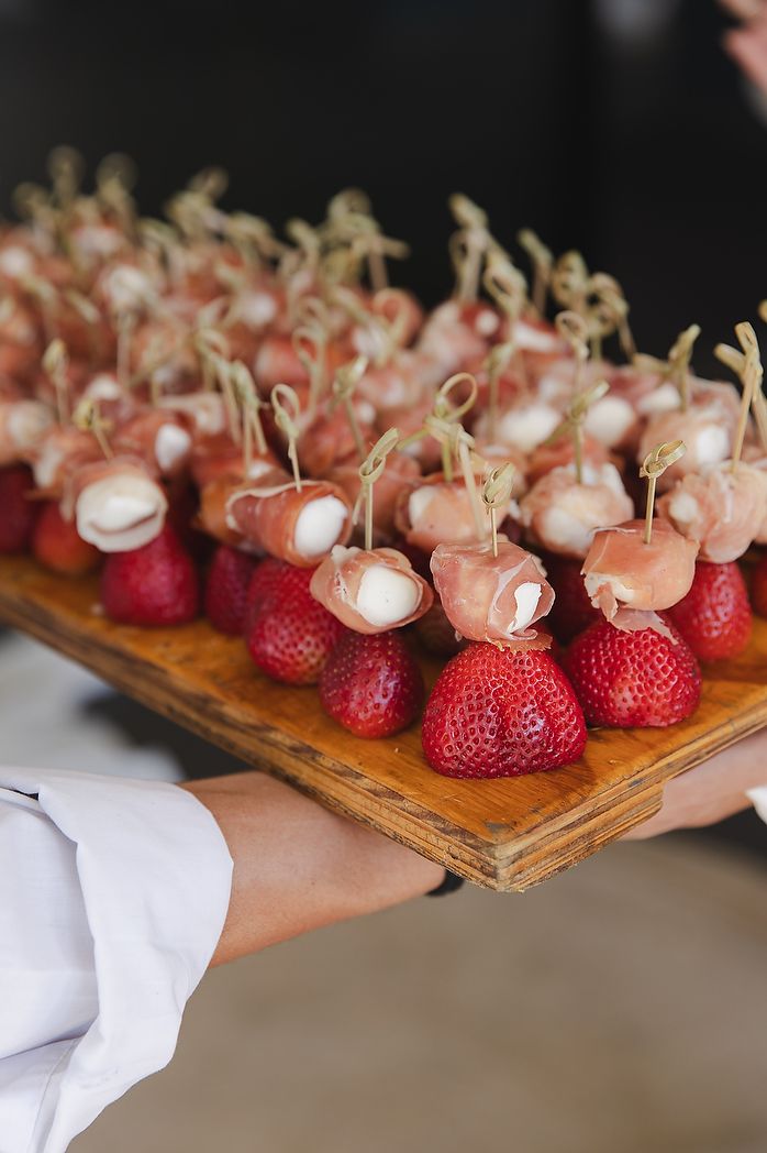 Canapes being served at Plaisir Wine Estate in the Cape Winelands.