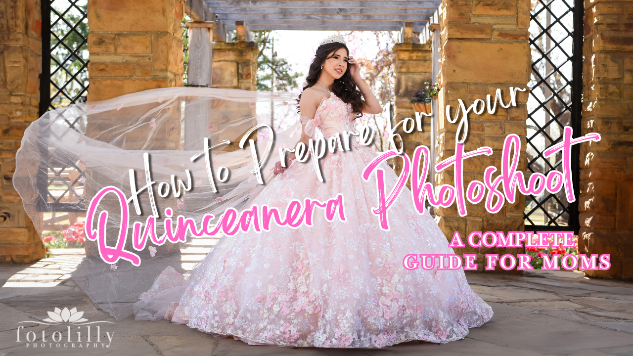 Quinceañera photoshoot location in DFW that allows big dresses and group portraits