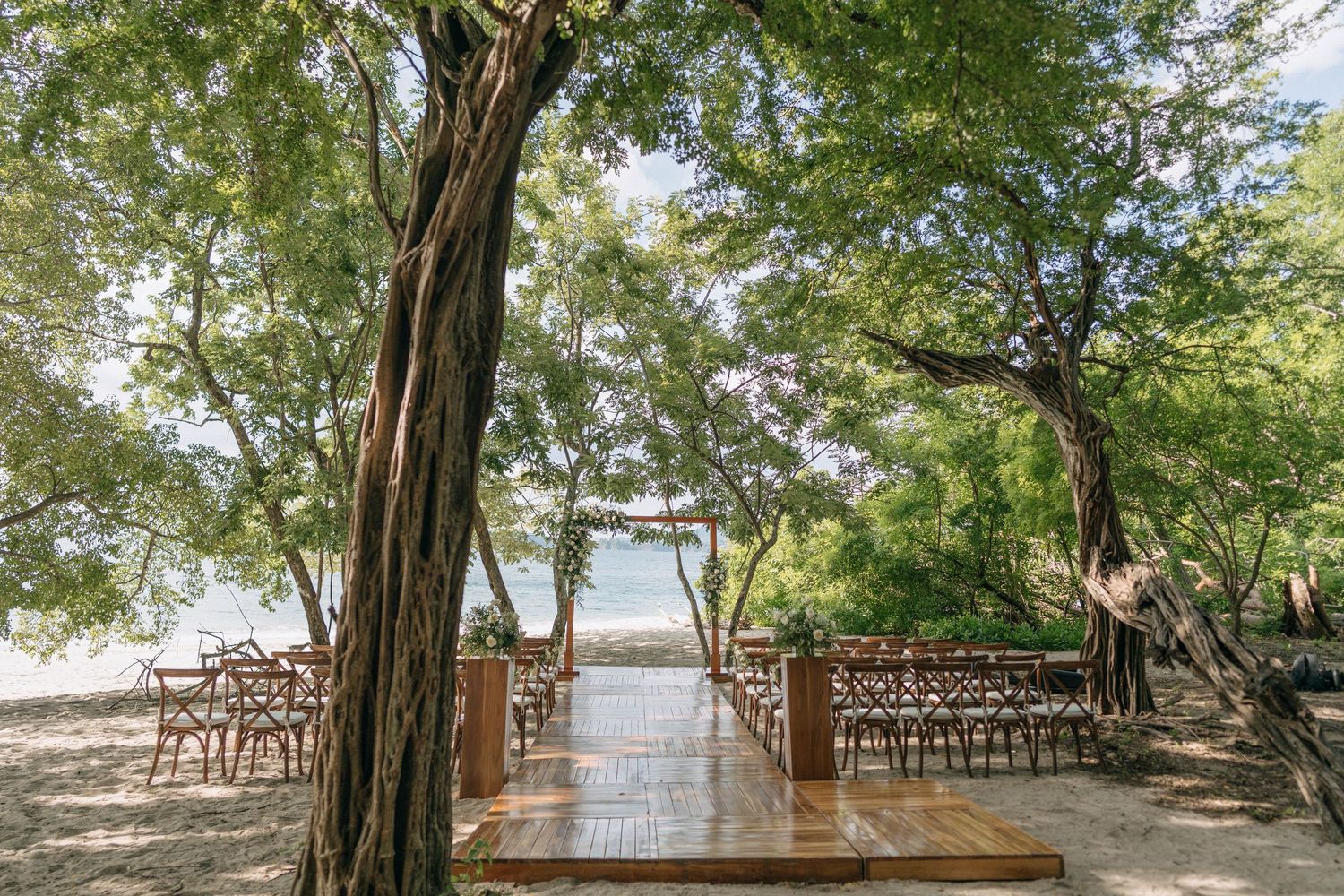 beach wedding ceremony setup in guanacaste