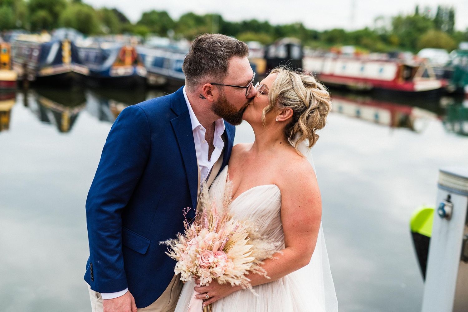 Natural and relaxed budget-friendly wedding photography at The Crows Nest, The Waterfront, Barton Marina