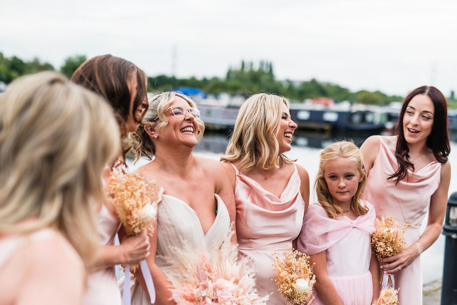 Natural and relaxed budget-friendly wedding photography at The Crows Nest, The Waterfront, Barton Marina