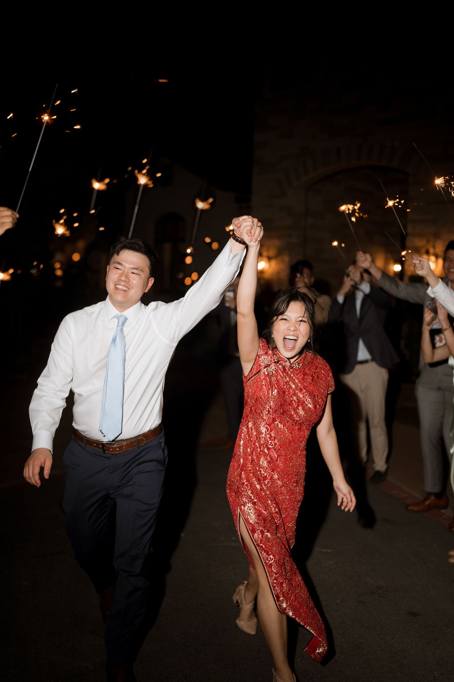 canyon wood ridge wedding venue sparkler send off