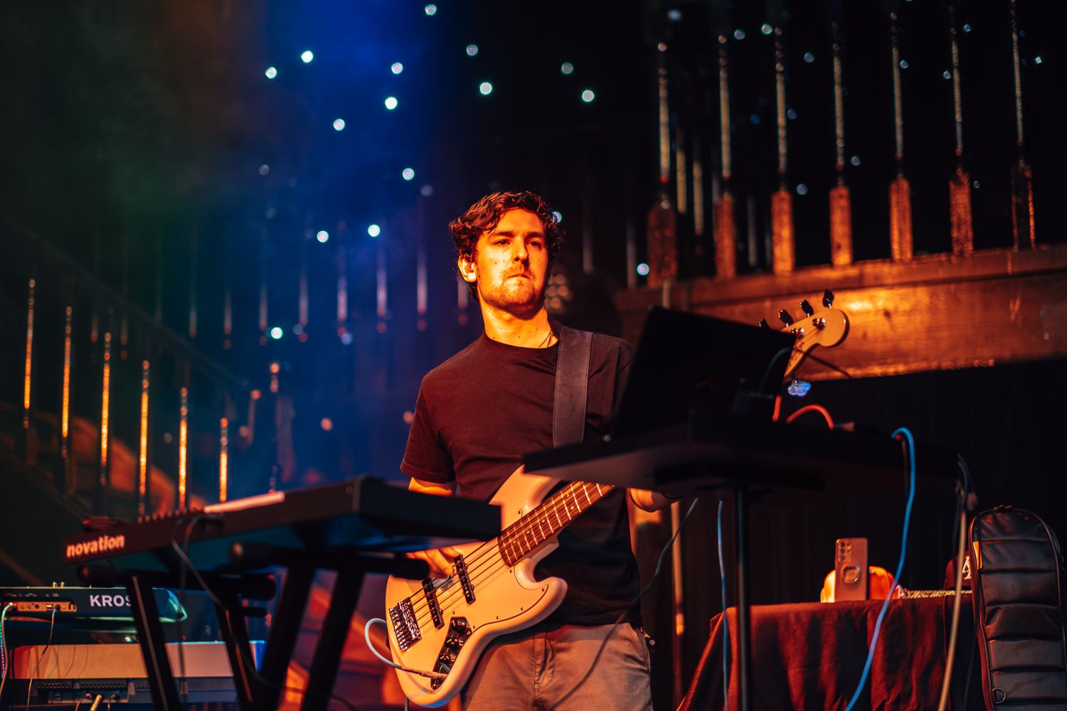 Guitarist on stage during a concert performance taken by Melbourne concert photographer