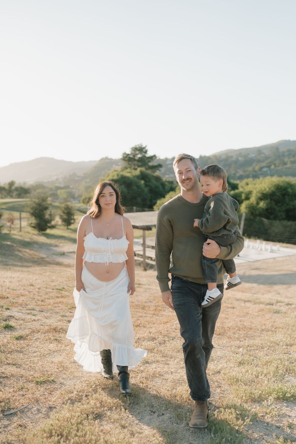 Timeless documentary stlye family walking at Carmel Valley Ranch in Carmel, CA