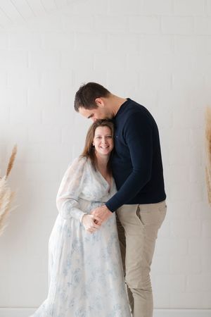 Classic maternity photo in Geneva, Switzerland