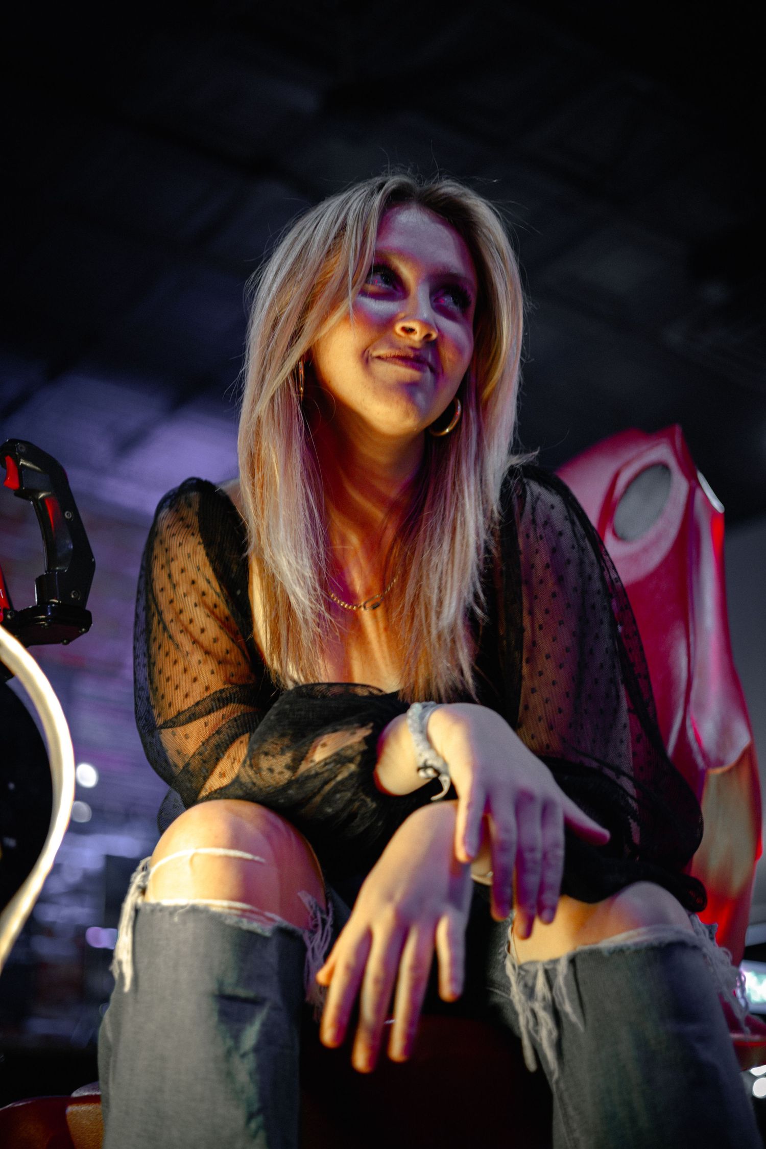 Artistic low angle shots in dark lighting with dramatic shadows and mood lighting.