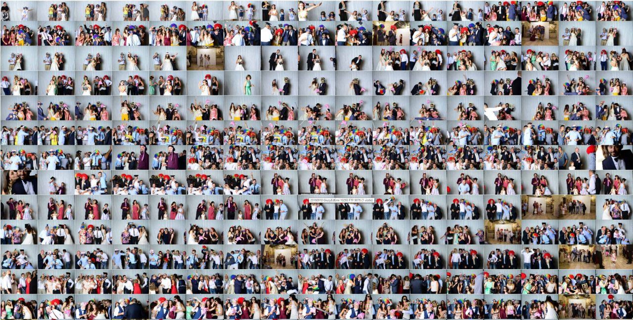 Large photo collage grid showing hundreds of portraits arranged in rows.