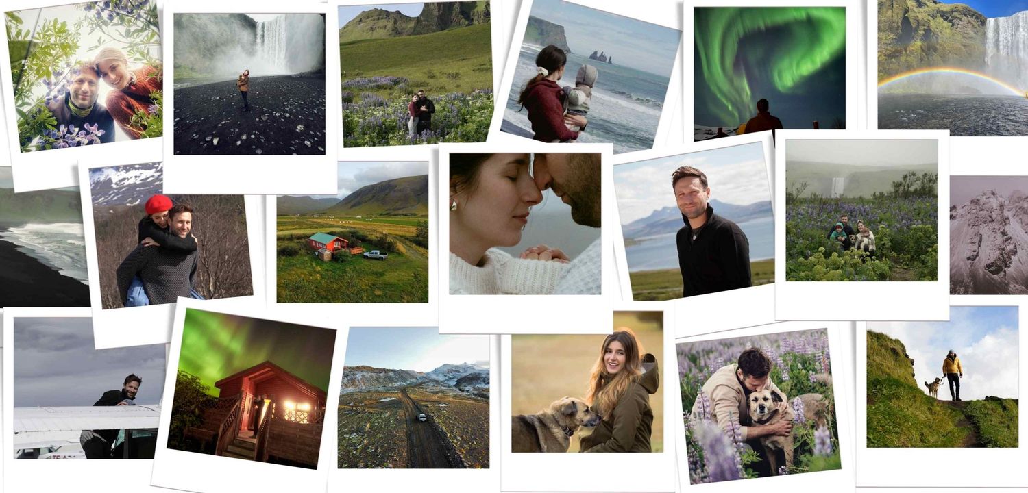 Polaroid collage of professional photographer and elopement planner in Iceland
