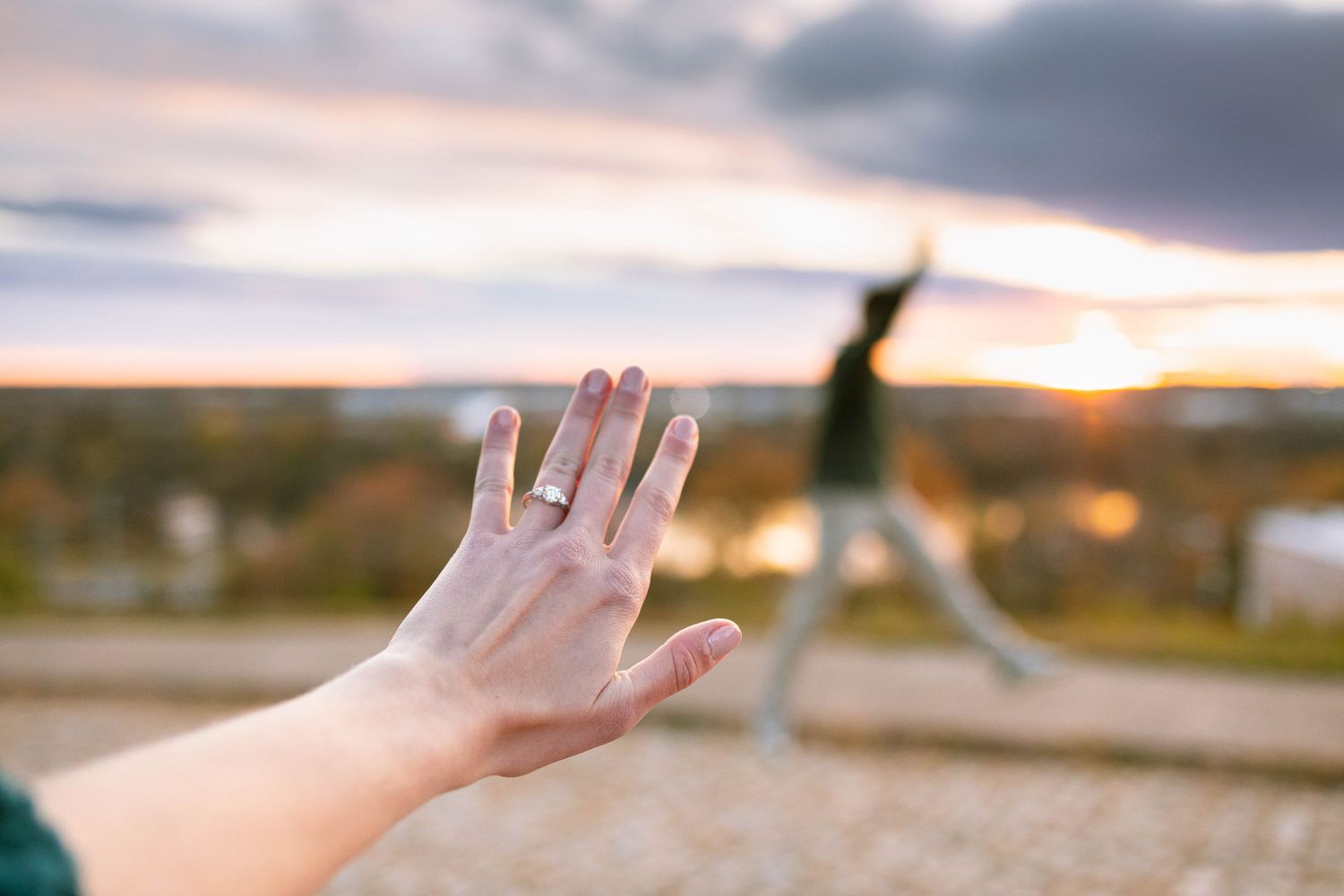 Engagement Session at Libby Hill Park in Richmond, Virginia fun detailed shot of the engagement ring.