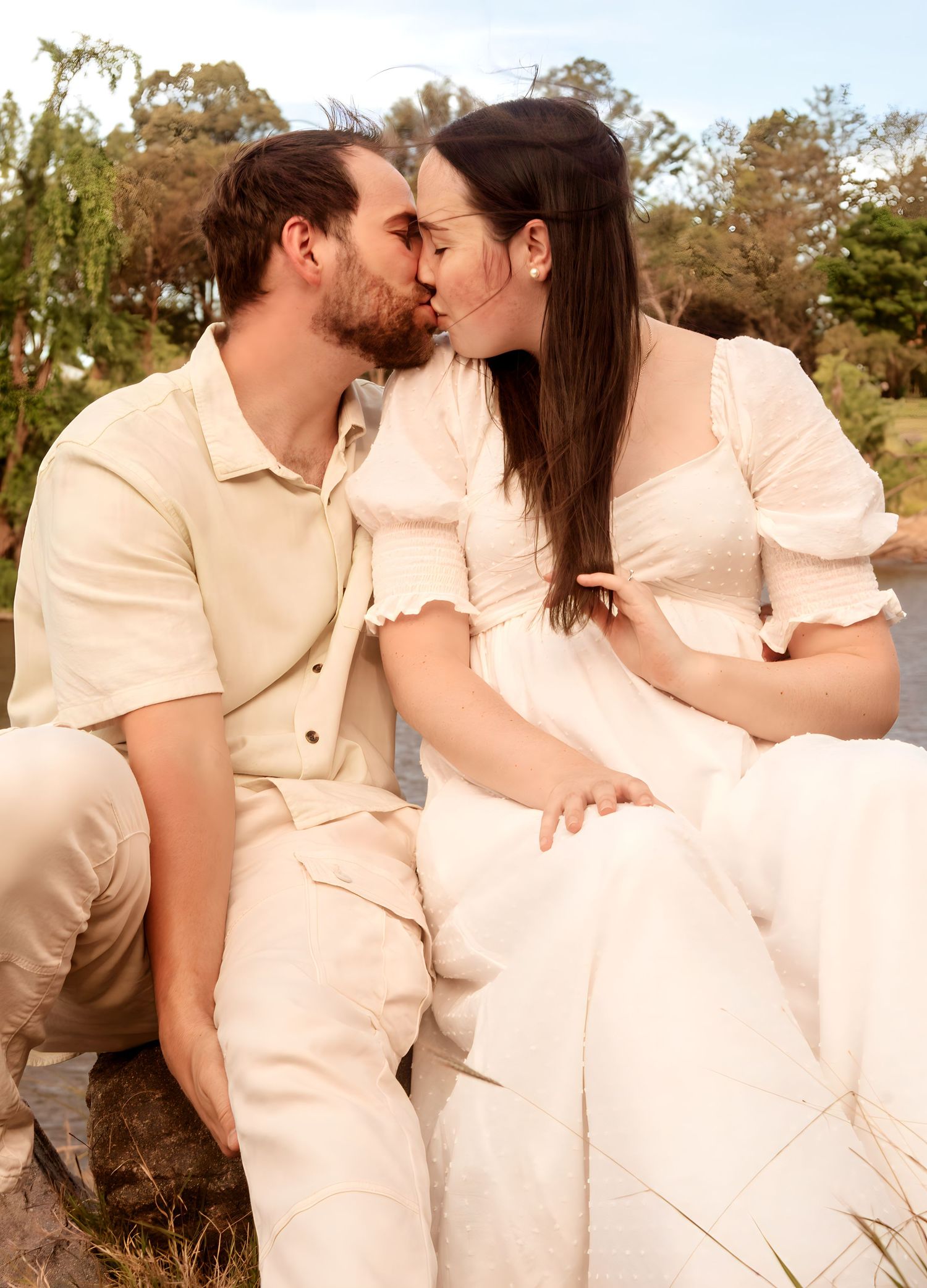 A young couple kissing by a river Sydney couples photography session
Couples photographer Parramatta Park
Romantic sunset couples photos