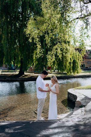 Proposal photography in the Cotswolds with natural candid moments.