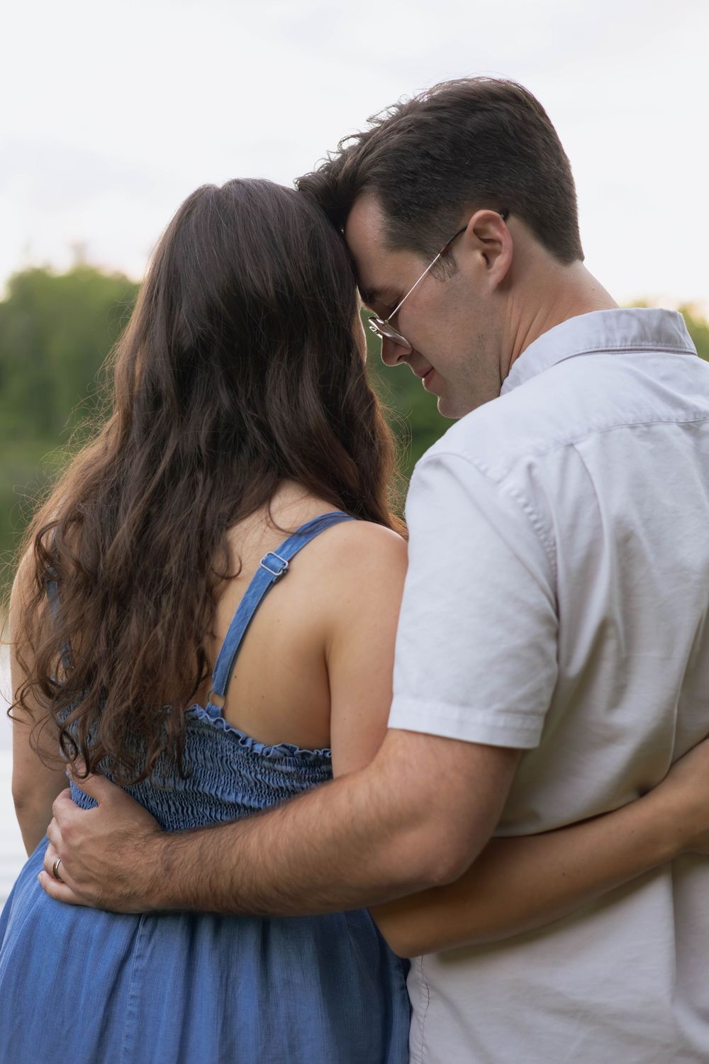Golden Hour Couples Session at Walnut Creek Park in the water.