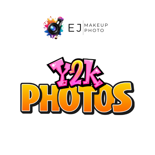 Y2K Photos promotional flyer by EJ Makeup Photo offering three packages with digital images and 4x6 prints, priced from $20-$30.
