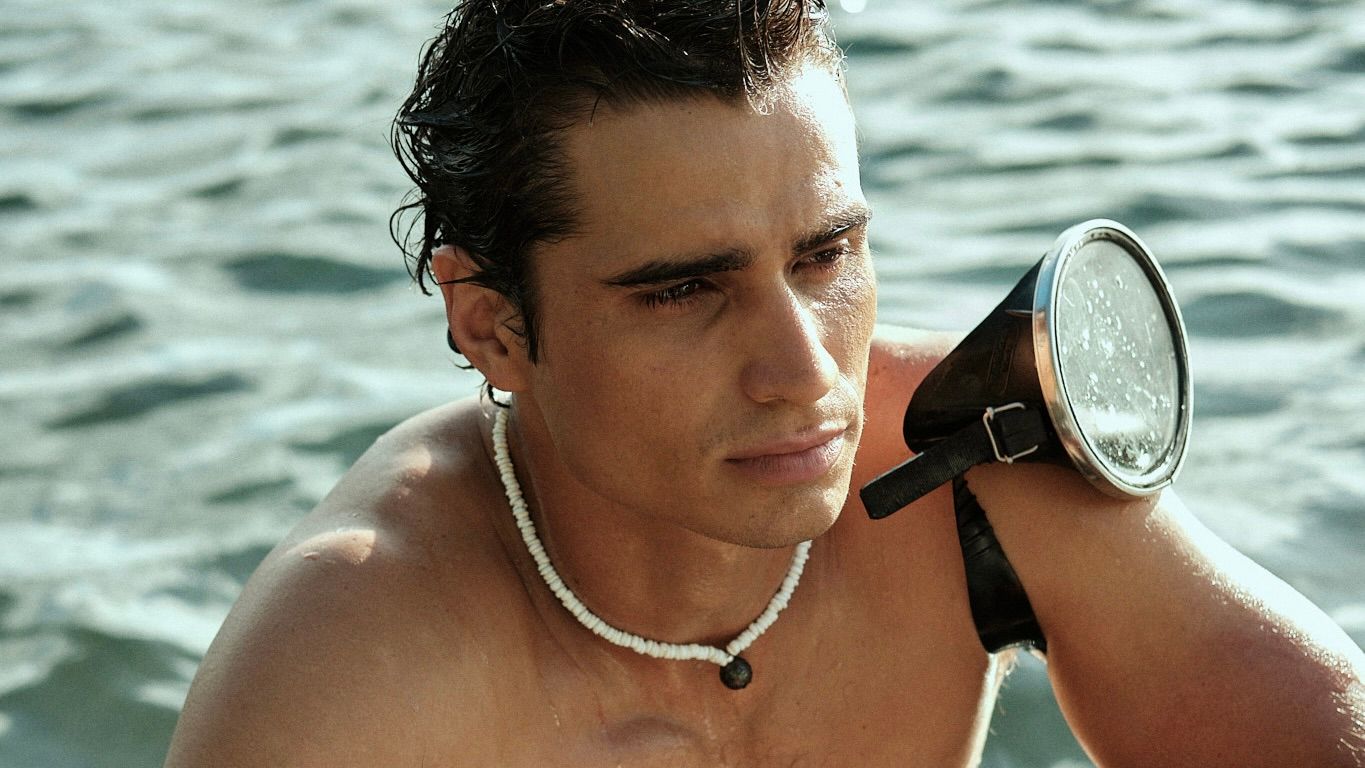 shooting photo portrait homme plage lagon bleu
