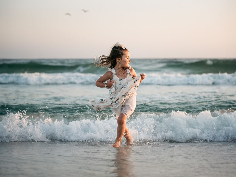 Family Vacation Photo by MJ Photograph on the best beach in Destin Florida during Sunset golden hour. Spring break photography specials