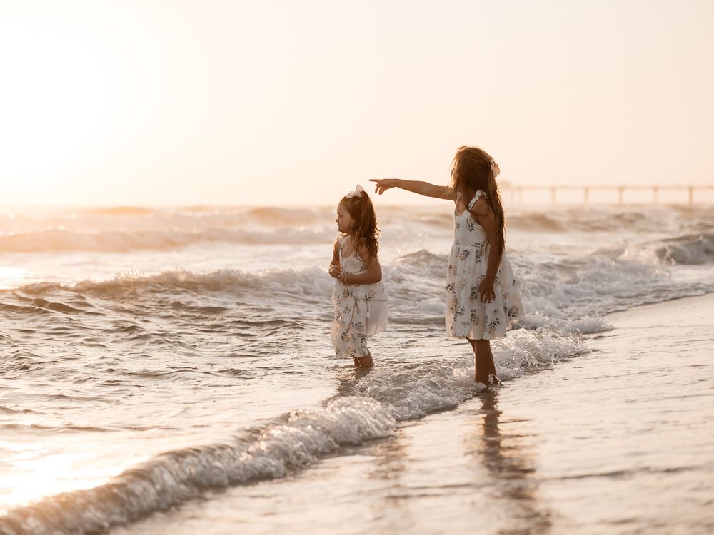 Family Vacation Photo by MJ Photograph on the best beach in Destin Florida during Sunset golden hour. Spring break photography specials