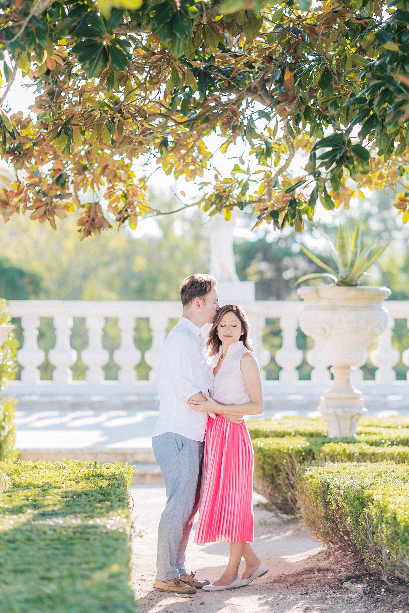 Romantic engagement photoshoot at Queluz palace in Sintra during a Destination Wedding in Portugal