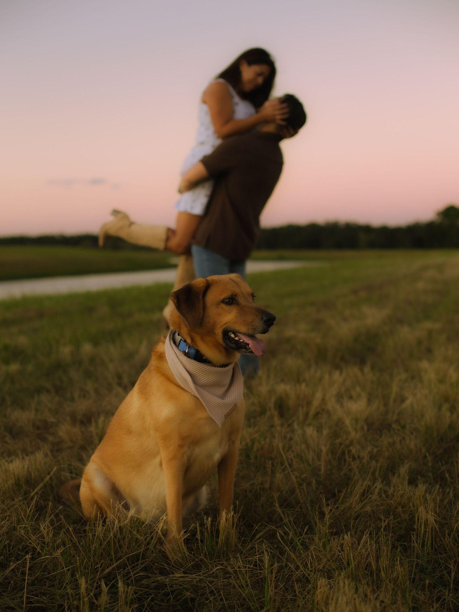 Whimsical dreamy cinematic golden hour couple engagement photos near Chattanooga, TN