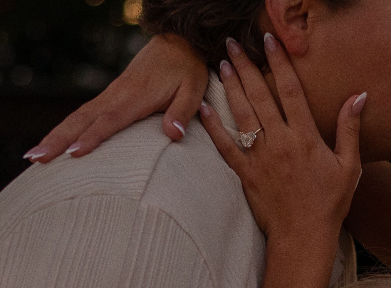Six sequential photos showing hands covering someone's face in an emotional display of emotion.