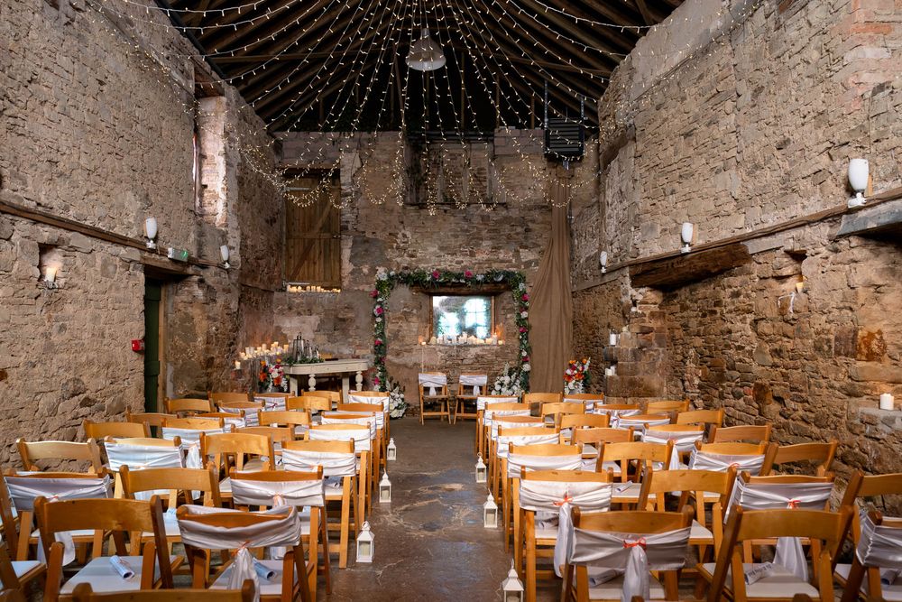 Ash Barton Estate chapel set up for a Devon Wedding.